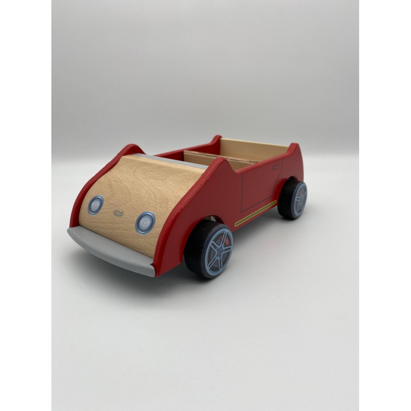 Timberhill Kırmızı Aile Arabası  / Ahşap Oyuncak Araba / Timberhill Red Family Car