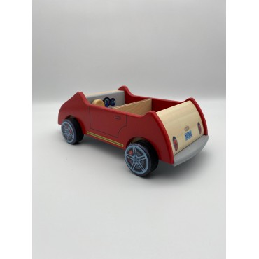Timberhill Kırmızı Aile Arabası  / Ahşap Oyuncak Araba / Timberhill Red Family Car