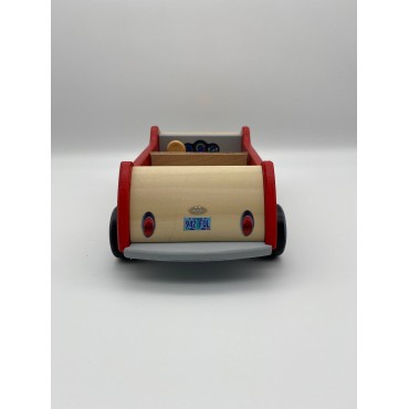 Timberhill Kırmızı Aile Arabası  / Ahşap Oyuncak Araba / Timberhill Red Family Car
