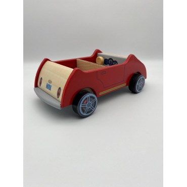 Timberhill Kırmızı Aile Arabası  / Ahşap Oyuncak Araba / Timberhill Red Family Car