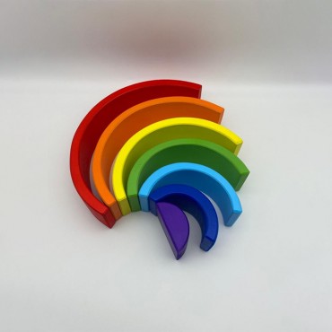 Ahşap Eğitici Oyuncak Waldorf Gökkuşağı 7'li 