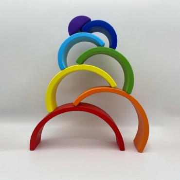 Ahşap Eğitici Oyuncak Waldorf Gökkuşağı 7'li 