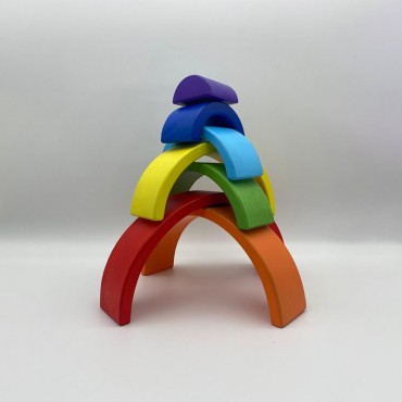 Ahşap Eğitici Oyuncak Waldorf Gökkuşağı 7'li 